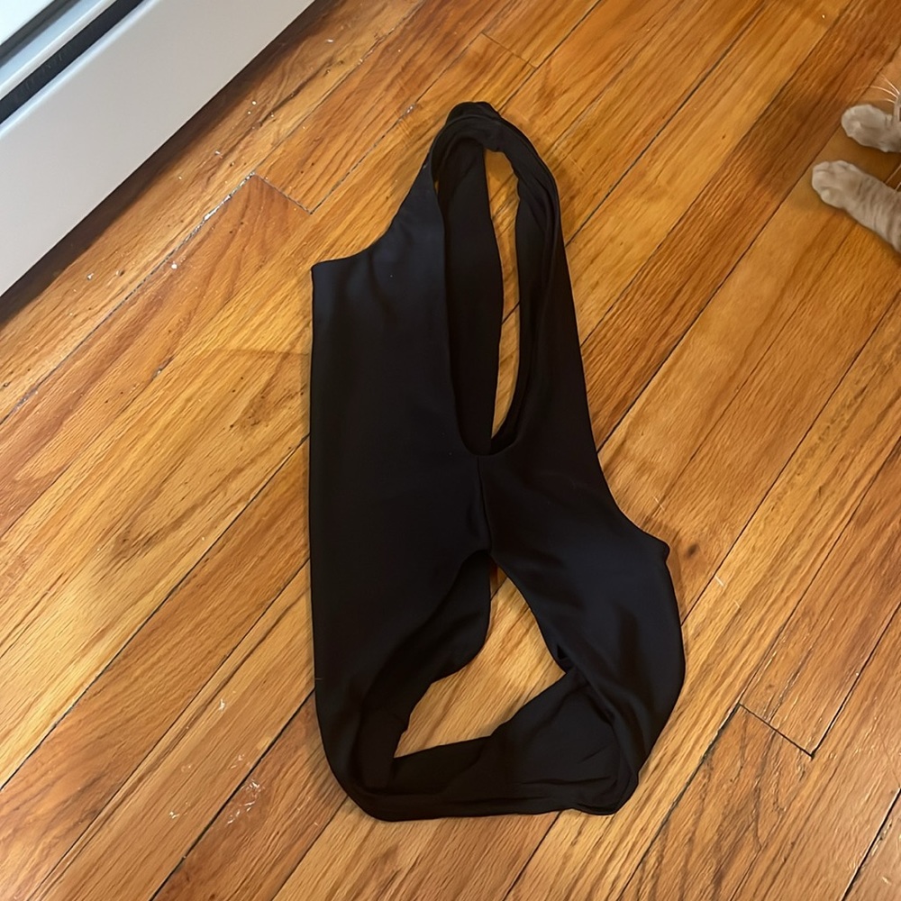 Aerie black low cut one piece swimsuit - Picture 4 of 5